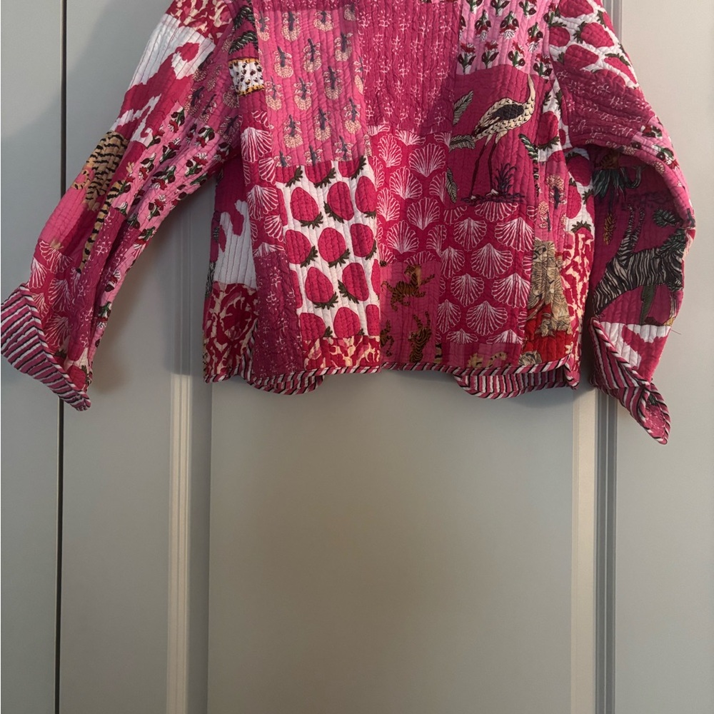 Pink Patchwork Pattern Jacket NWT - image 3